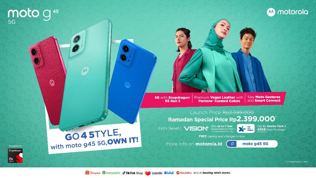 Sedikitnya 6 E-Commerce Tawarkan moto g45 5G di Indonesia Saat Ramadan