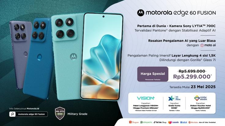 motorola edge 60 FUSION Meluncur di Indonesia dengan Dukungan Artificial Intelligence